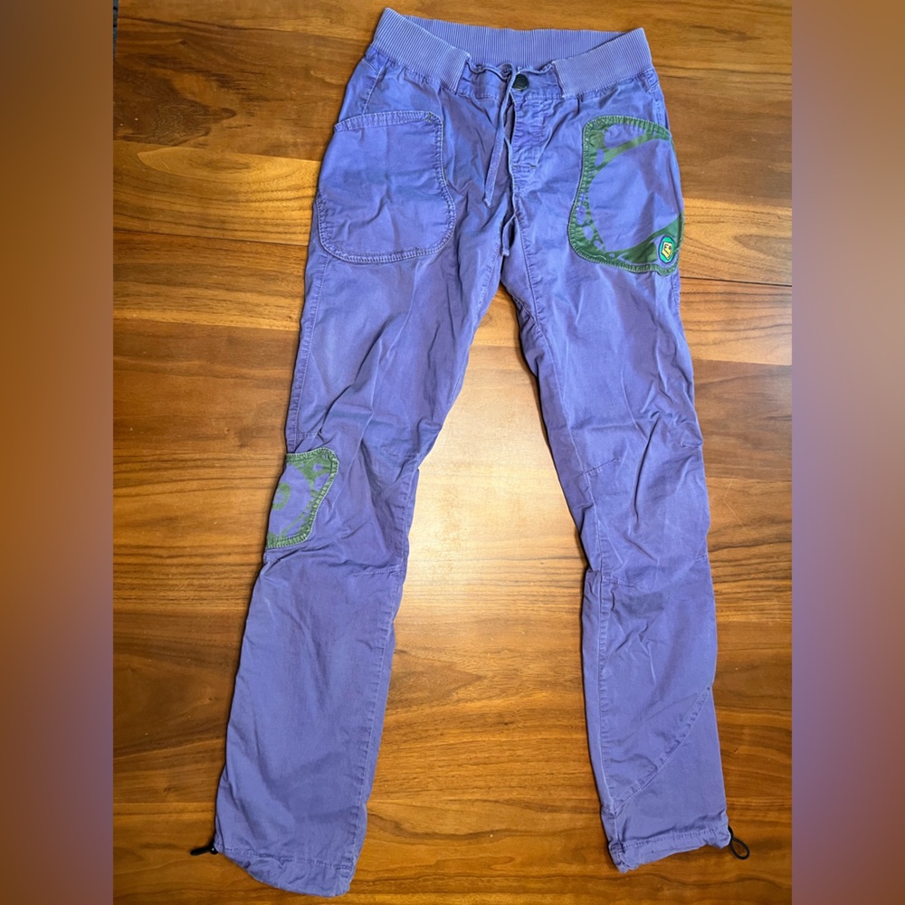 Vintage Purple E9 Climbing Pants with Elastic Waistband